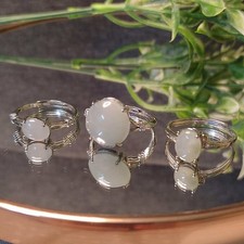 Natural Certified A-Grade Burmese Untreated White Icy Jadeite Simple Design Ring