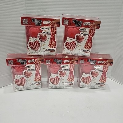 5 Slime Life Heart Shaped Valentine's Day Cake Pops Do It Yourself Slime Kit Toy