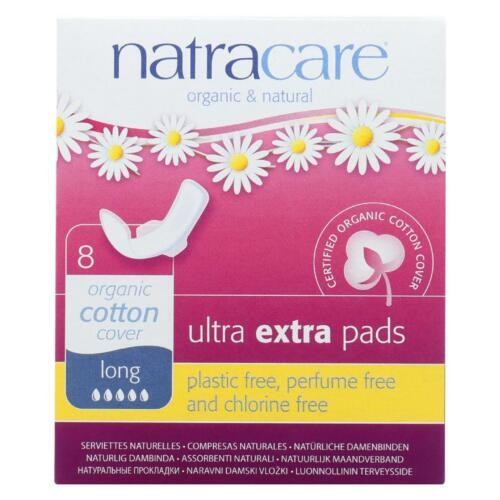 Natracare Organic & Natural Long Ultra Extra Pads with Wings 8 ct Pack of 6 - Picture 4 of 5