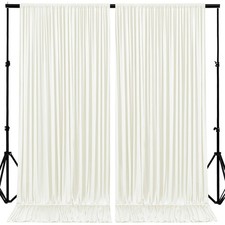 10x10ft Ivory Backdrop Curtains Panels, Wrinkle Free, Wedding, Baby Shower