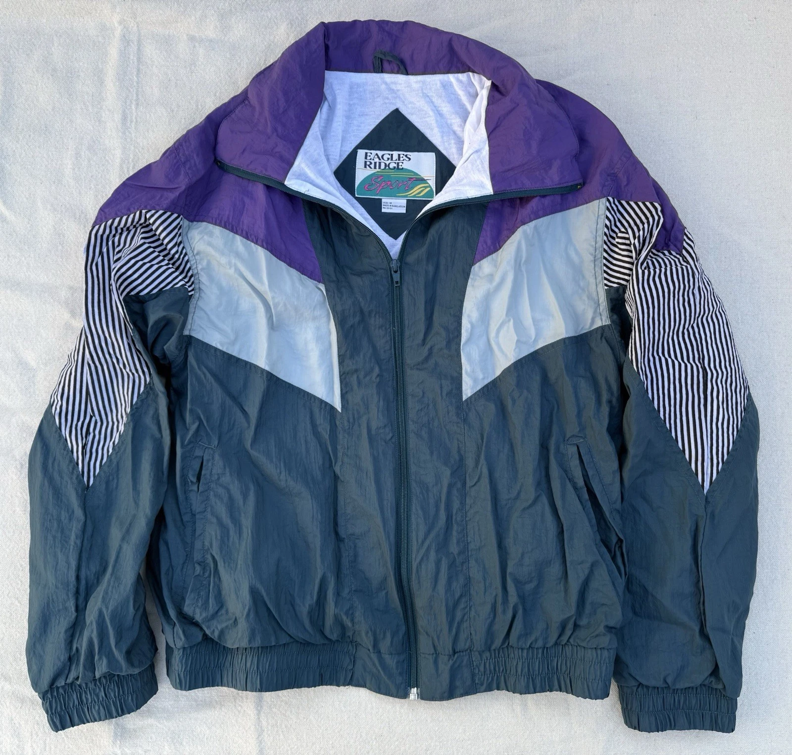 Vintage Eagle Ridge Sport Windbreaker Jacket Medium Retro