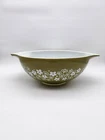 VTG Pyrex 444 Crazy Daisy Spring Blossom Green 4 Qt Mixing Bowl USA