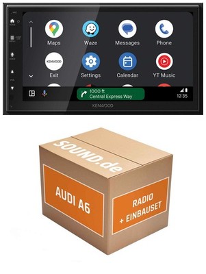 Autoradio Kenwood DMX6523DAB für Audi A6 C5 + Navigation plus + Bose CarPlay Wir