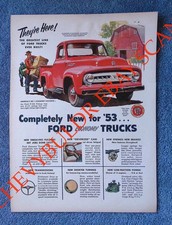 1953 Ford F100 Pickup Vintage Color Ad Completely New For 53... F-100 Truck 1953 Ford F100 Pickup Vintage Color Ad Completely New For 53... F-100 Truck