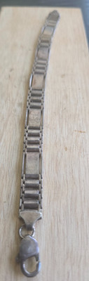 925 Sterling Silver Bracelet Unique Design 8'' Chunky Geometric