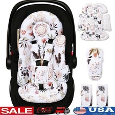 Reversible Baby Car Seat Insert Cushion Plush Head Support 2-in-1 Washable New