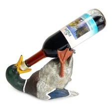 Rivers Edge Products 750ml Wine Bottle Holder, Countertop Home Decor, Mallard