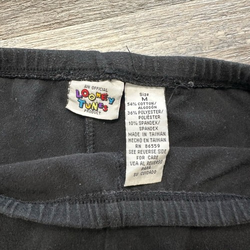 Vintage 90s Looney Tunes Tweety's Gym Black Boys Medium Graphic Shorts Sweats - Picture 4 of 10