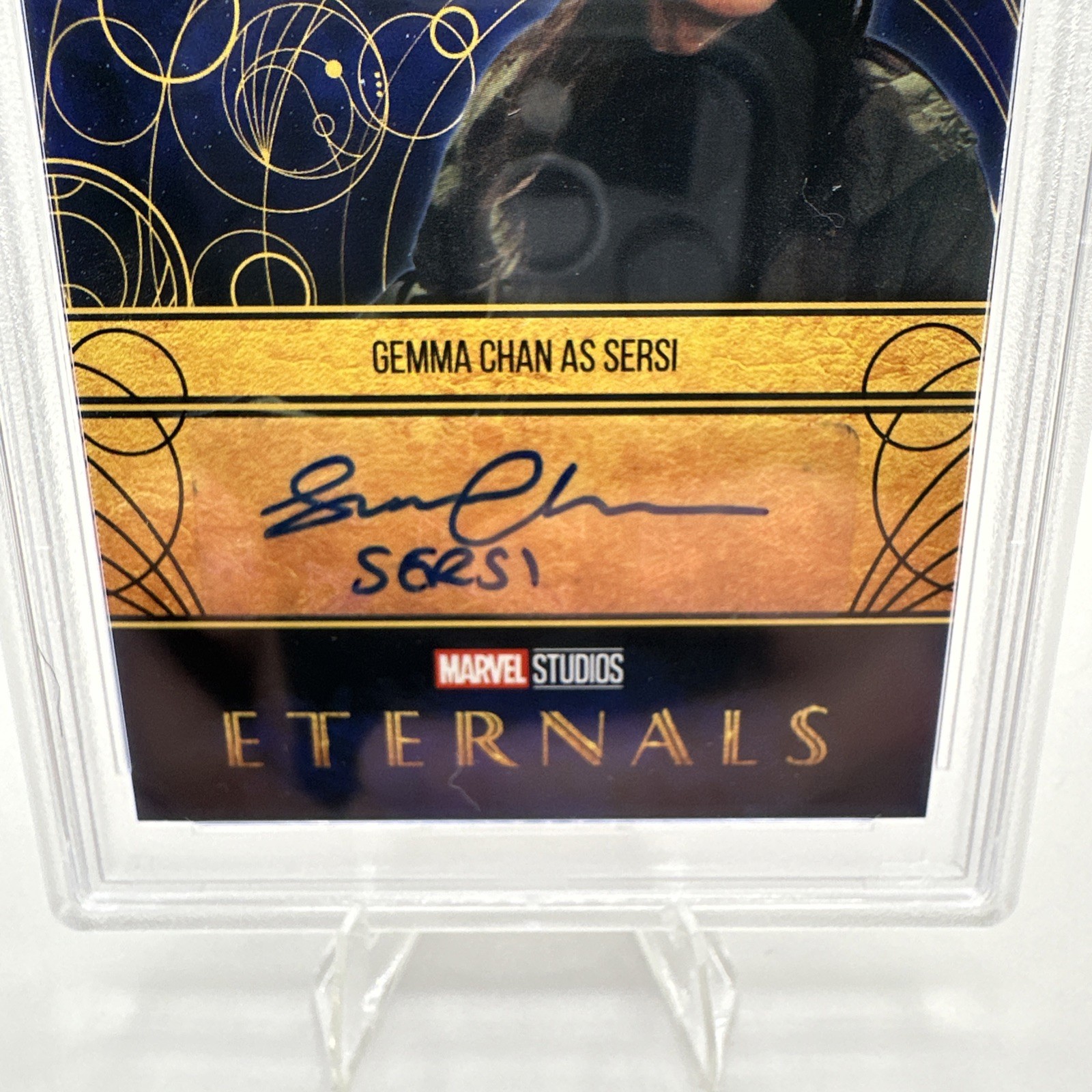 2023 Upper Deck Marvel Eternals #E12-GC - Gemma Chan as Sersi Eternal Ink Auto view 3