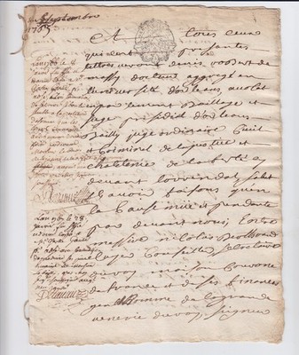 Document Judicial act seigneurial court 1763