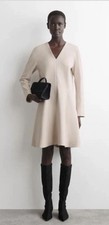 COS NWT Tailored V-Neck Minidress Beige Size 8