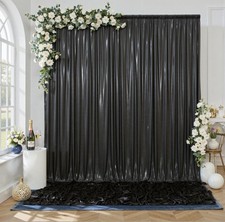 gogoparti 10x10FT Black Sequin Backdrop Curtain - 2 Panels of 5x10FT Wrinkle-...