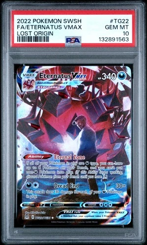 2022 POKEMON SWORD & SHIELD LOST ORIGIN #TG22 FULL ART/ETERNATUS VMAX PSA 10
