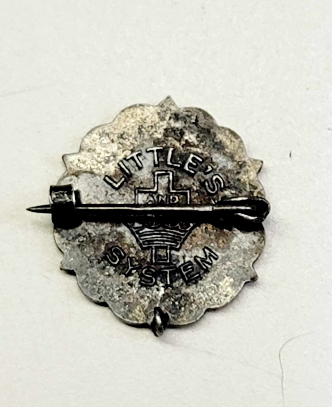 System Enamel Pin Little's System Congregational Enamel Pinback Religious Pin, Used