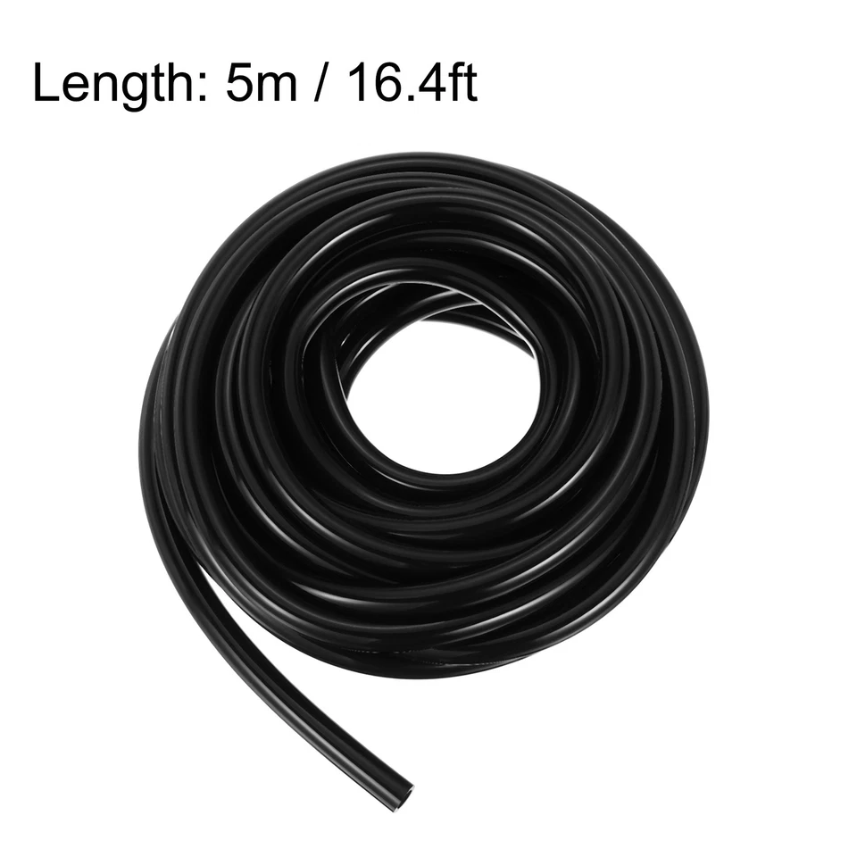 Silicone Tubing, 1/4"(6mm) ID x 3/8"(9mm) OD 16.4Ft Rubber Tube Air Hose Black - Image 3 of 4