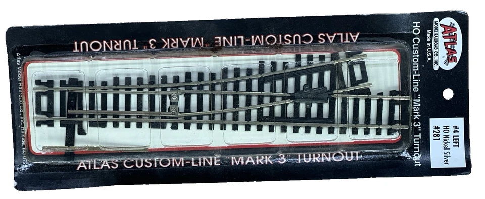 4 ATLAS HO CUSTOM-LINE "MARK-3' TURNOUTS-2 #4 RIGHT 282 & 2 #4 LEFT 281 -$0 SHIP - Image 3 of 4
