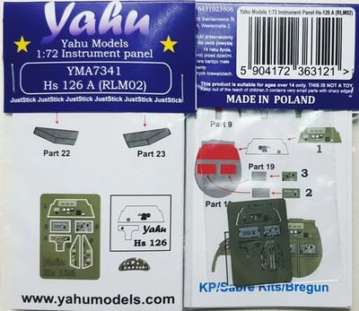 YAHU YMA7341 Henschel Hs-126 A (RLM02) 1/72 Instrument panel