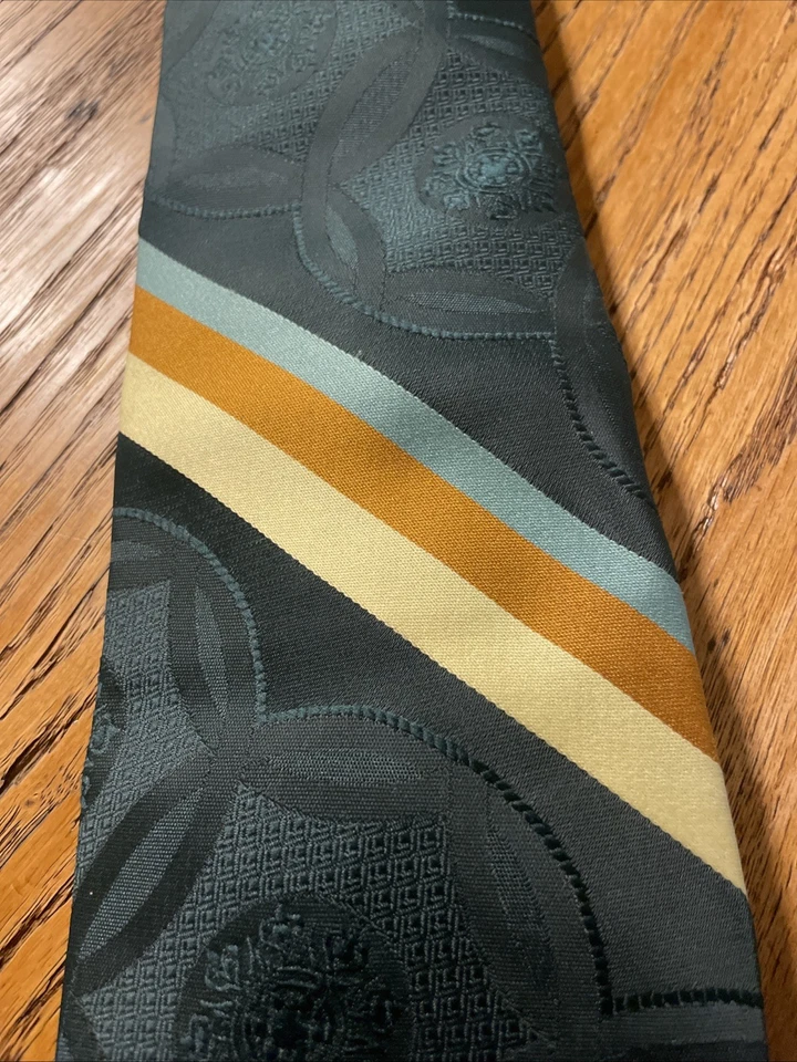 Corbata Mod de Poliéster Regal Vintage Años 60 70 Disco Rayas Anchas Hecha en Unión Retro Foto 3 de 4