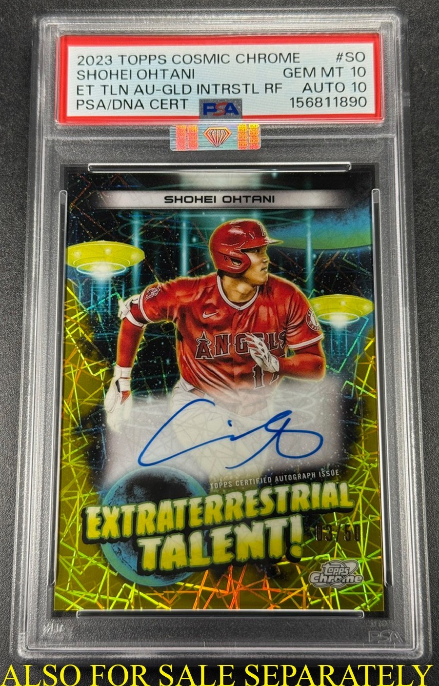 SHOHEI OHTANI 2019 BOWMAN CHROME ANNIVERSARY AUTO /10 PSA 9 MBA GOLD DIAMOND view 4
