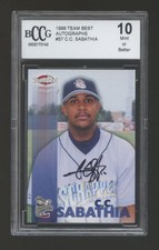 1999 TEAM BEST C.C SABATHIA RC AUTOGRAPH SP  ON CARD AUTO  BCCG 10   HOF YANKEES