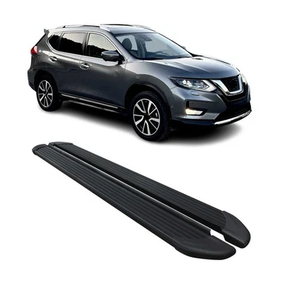 Marchepieds Latéraux pour Nissan X-Trail T32 2013-2021 Aluminium Noir 2Pcs - Photo 1/4