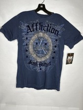 Blue Vintage Rare Affliction Josh Barnett T-shirt