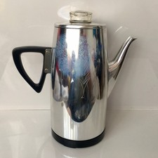 Vintage Sona J985 Stove Top Coffee Percolator Coffeemaker With Table Heat Stand