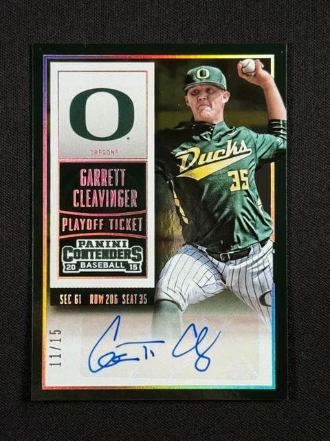 2015 Panini Contenders Garrett Cleavinger #48 Rookie Playoff Ticket Auto SP /15