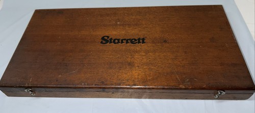 Vintage L. S. Starrett No. 445 Depth Micrometer w/(2) Rods & Wooden Box - Picture 5 of 6