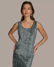Donna Karan New York Women's Chic Sequin Tank Top Holidays Cocktail Party S