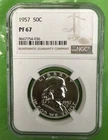 1957 PF 67 Silver US Franklin Half Dollar Graded NGC PF 67