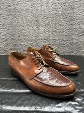 Lorenzo Banfi Crocodile Leather Lace Up Oxford Shoes Brown Mens Size 11.5M US