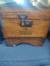Griffin Shinemaster Vintage Wooden Shoes Shine Box Oak. W/ Contents