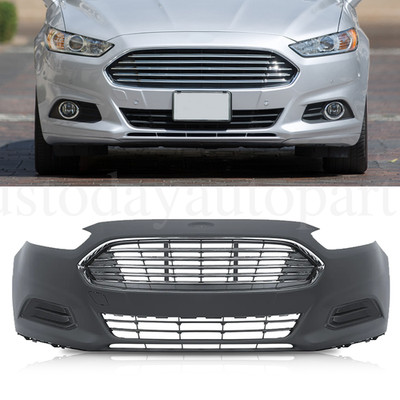 For 2013-2015 2016 Ford Fusion Front Bumper Cover Kit W/Grille Fog Light Covers