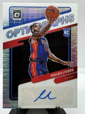2021-22 Optic Isaiah Livers Opti-Graphs Rookie Auto Pulsar /20 Pistons RC