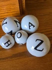 Alphabet letter initial ceramic balls Lot of 5 - 2 sizes