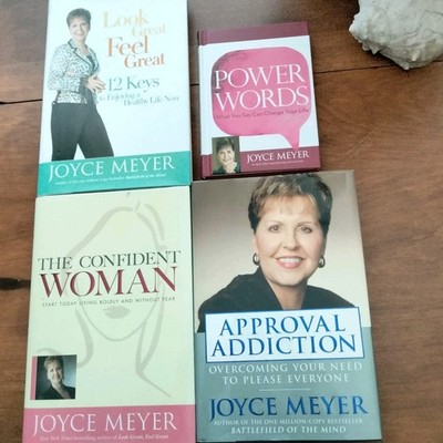 Joyce Meyer Book Lot 4: Confident Woman; Approval Addiction; Look & Feel Great