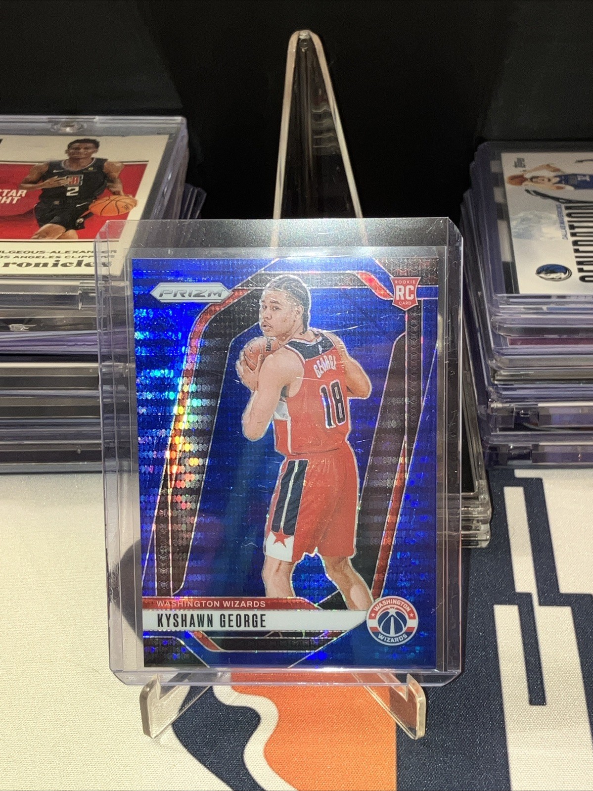 Kyshawn George (RC) #257 Panini Prizm 2024-25 - Blue Pulsar Prizm /99