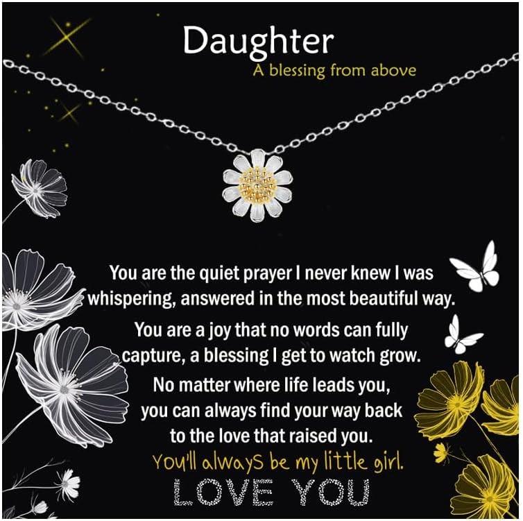 Daughter Gifts from Mum To my Daughter Daisy Necklace from dad Present for Birt