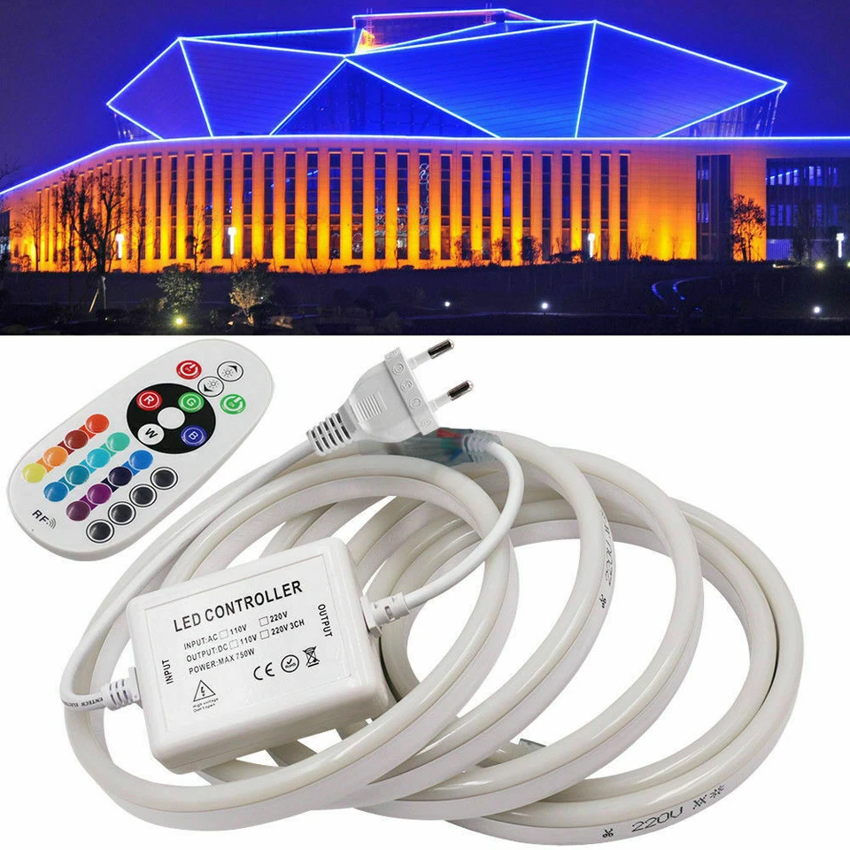 220V Flex LED Neonlicht Streifen Lichter Weihnachten Zuhause Deco Wasserdicht - Bild 3 von 4