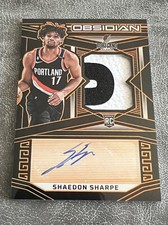 2022-23 Obsidian Shaedon Sharpe Orange Etch RPA /35 Rookie Auto RC Blazers