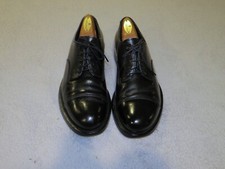 Prada Cap Toe Pebble Textured Black Calf Leather Derbys US Size 9