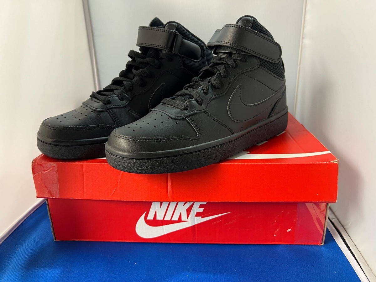 nike court borough mid gs black
