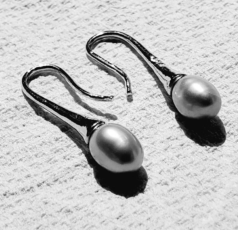 Grey Pearl & Rose Quartz Drop Earrings – Alara