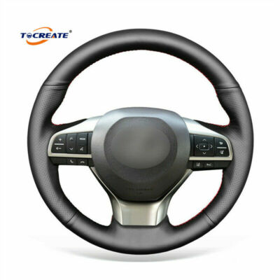 Black PU Leather Car Steering Wheel Cover for Lexus ES300h ES350 2016-2018 #TH01