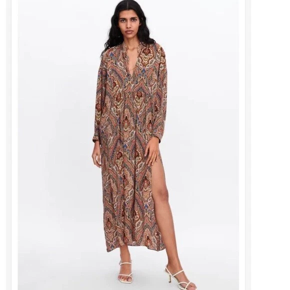 Printed flowing top dress zara