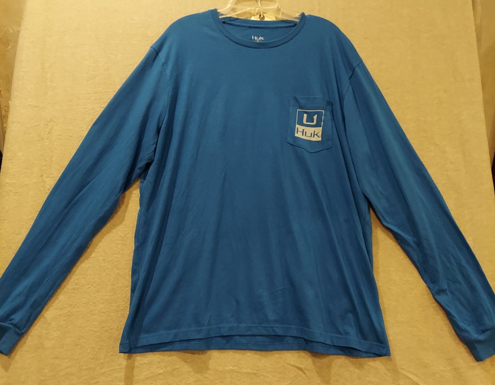 Huk Pocket Long Sleeve Fishing Tshirt H1000301426 Color Blue Men’s XL