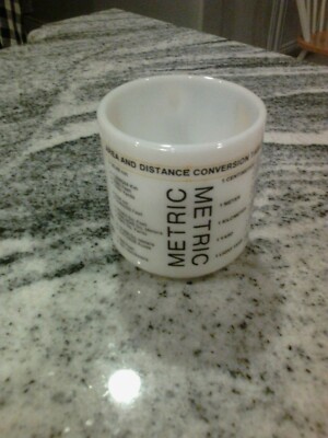 Vintage Area and Distance Conversion Table White Milk Glass Mug | eBay