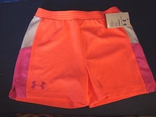 Under Armour Coral, Pink, White HEATGEAR SHORTS Girls 6x NWT
