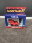 Vintage Fisher Price Little People Race Car #2450 Red Indy + driver (NEW)